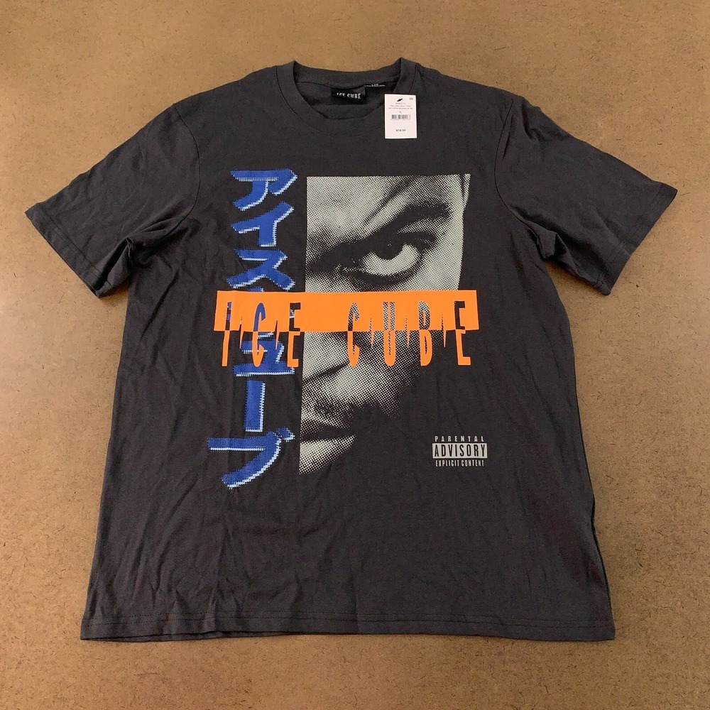 Cotton On Ice Cube Men's Size Large Faded Slate T Bar Collab Music Graphic Tee